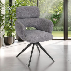 Ambiance chaise Célia avec accoudoirs gris perle avant