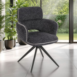 Ambiance chaise Célia avec accoudoirs gris anthracite avant