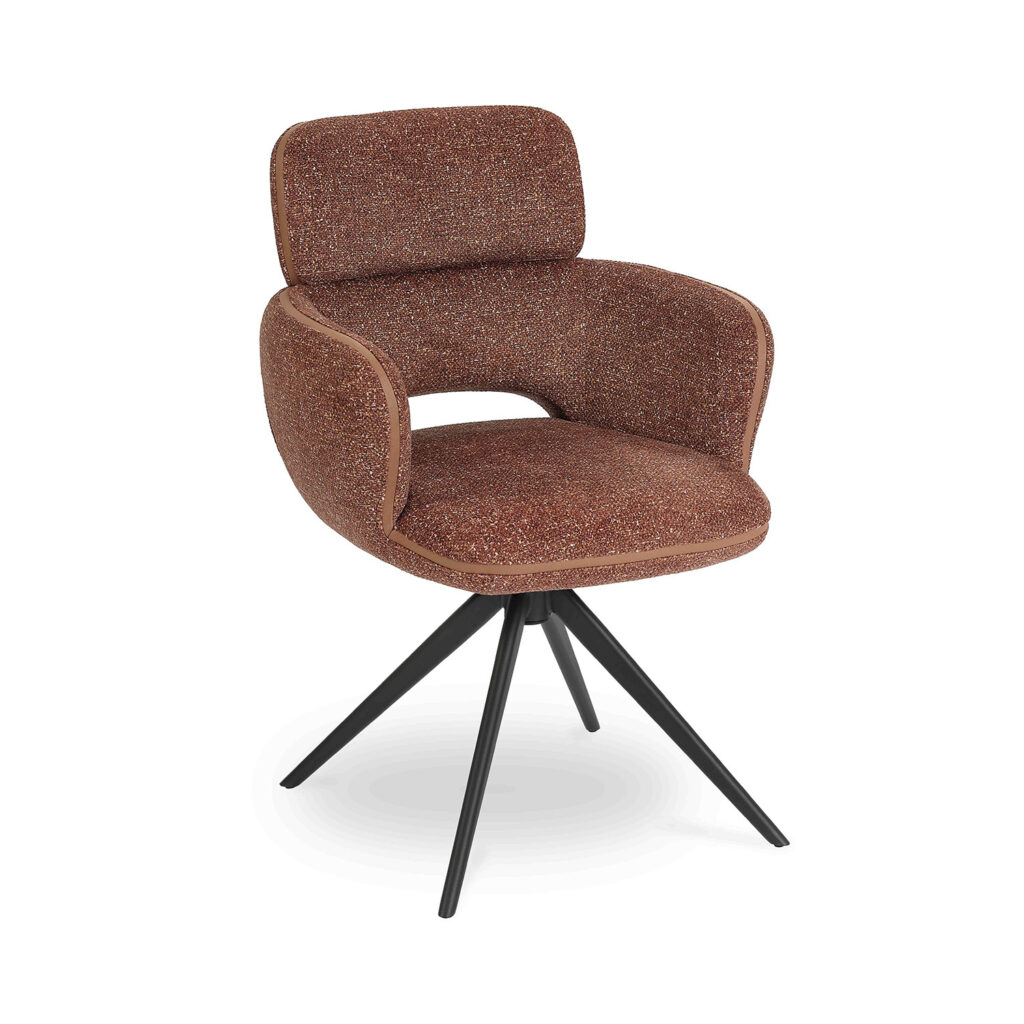 Chaise Célia avec accoudoirs terracotta