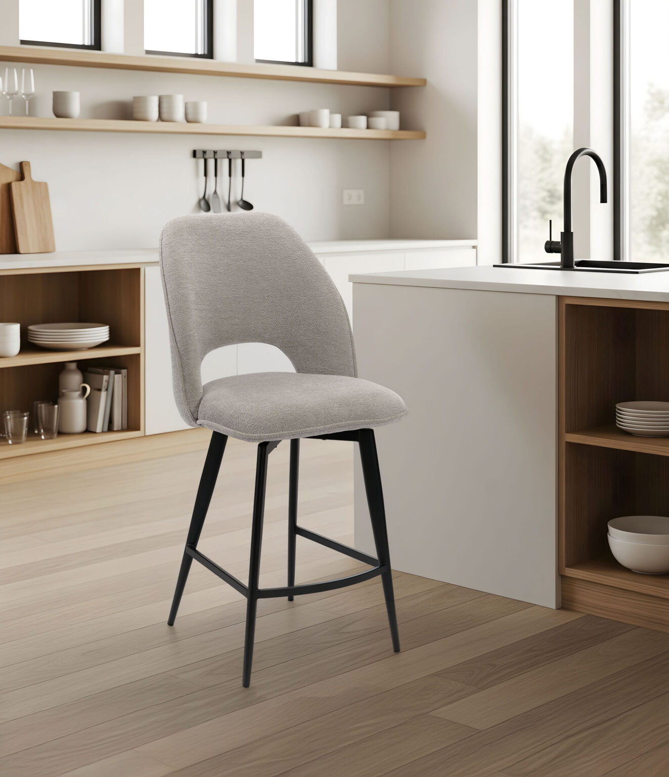 ambiance chaise haute roxane gris perle avant