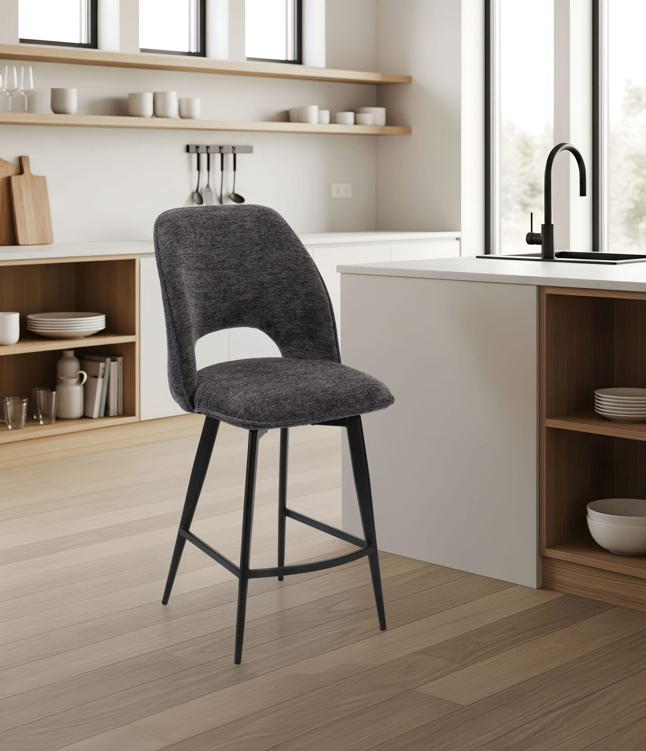 ambiance chaise haute roxane gris anthracite avant