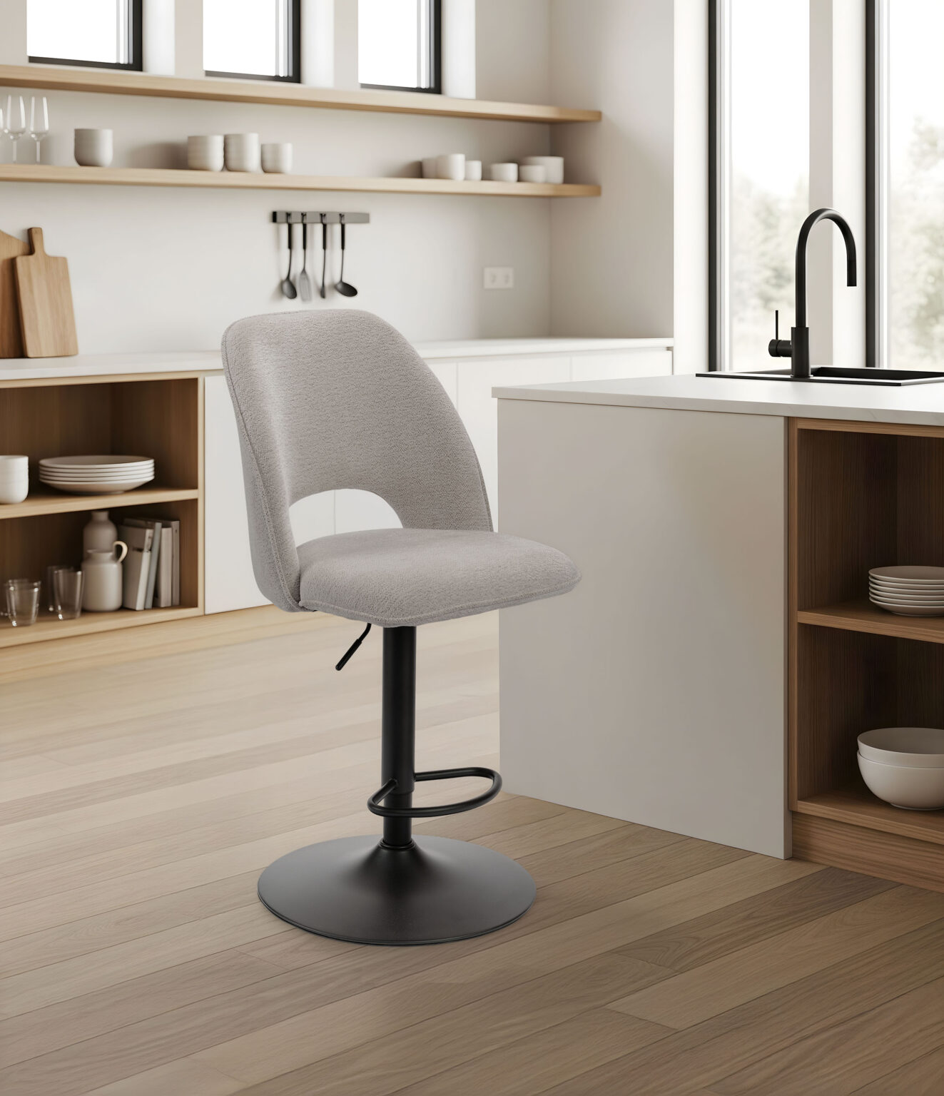 ambiance roxane pied piston gris perle avant