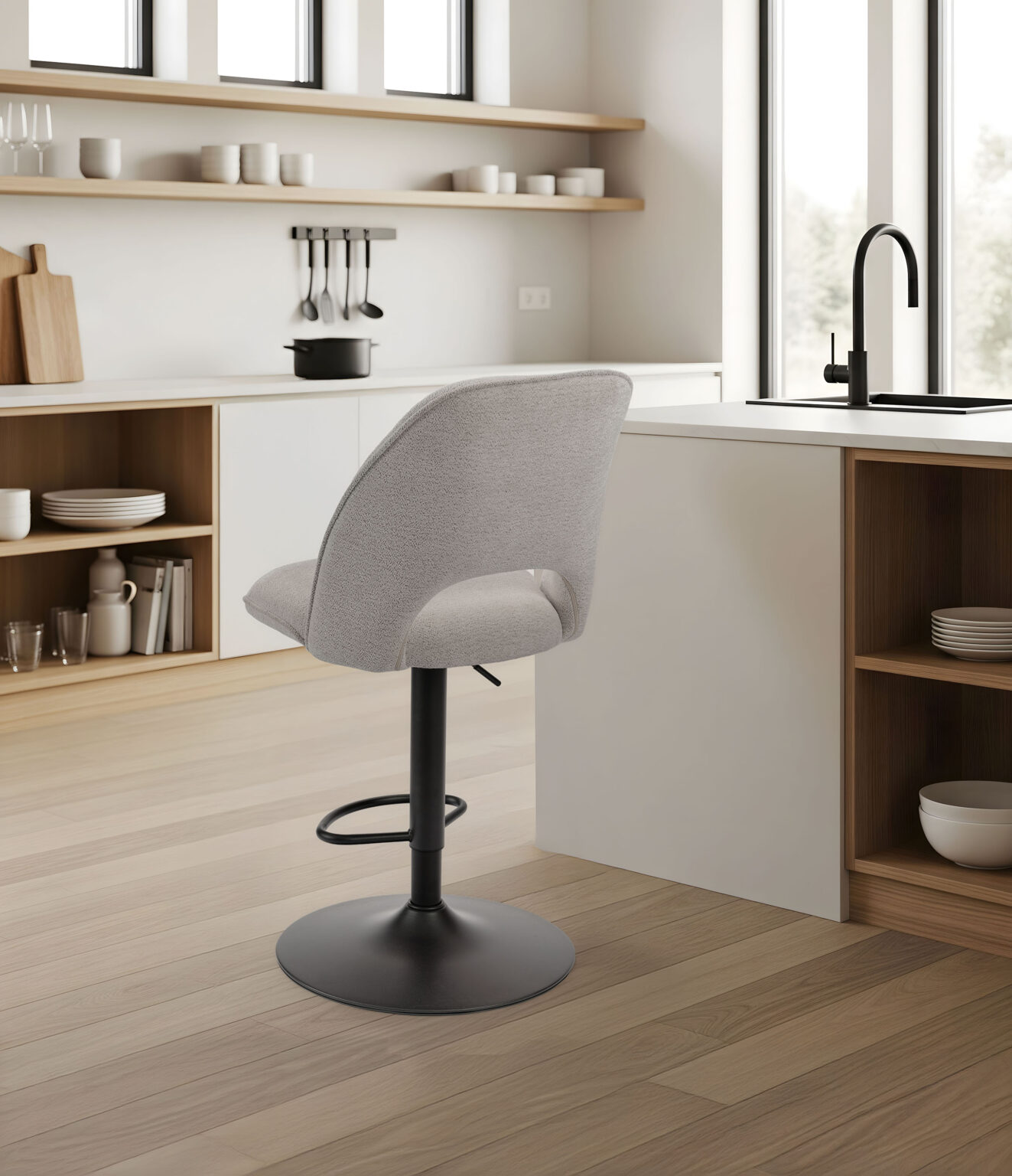 ambiance roxane pied piston gris perle arrière