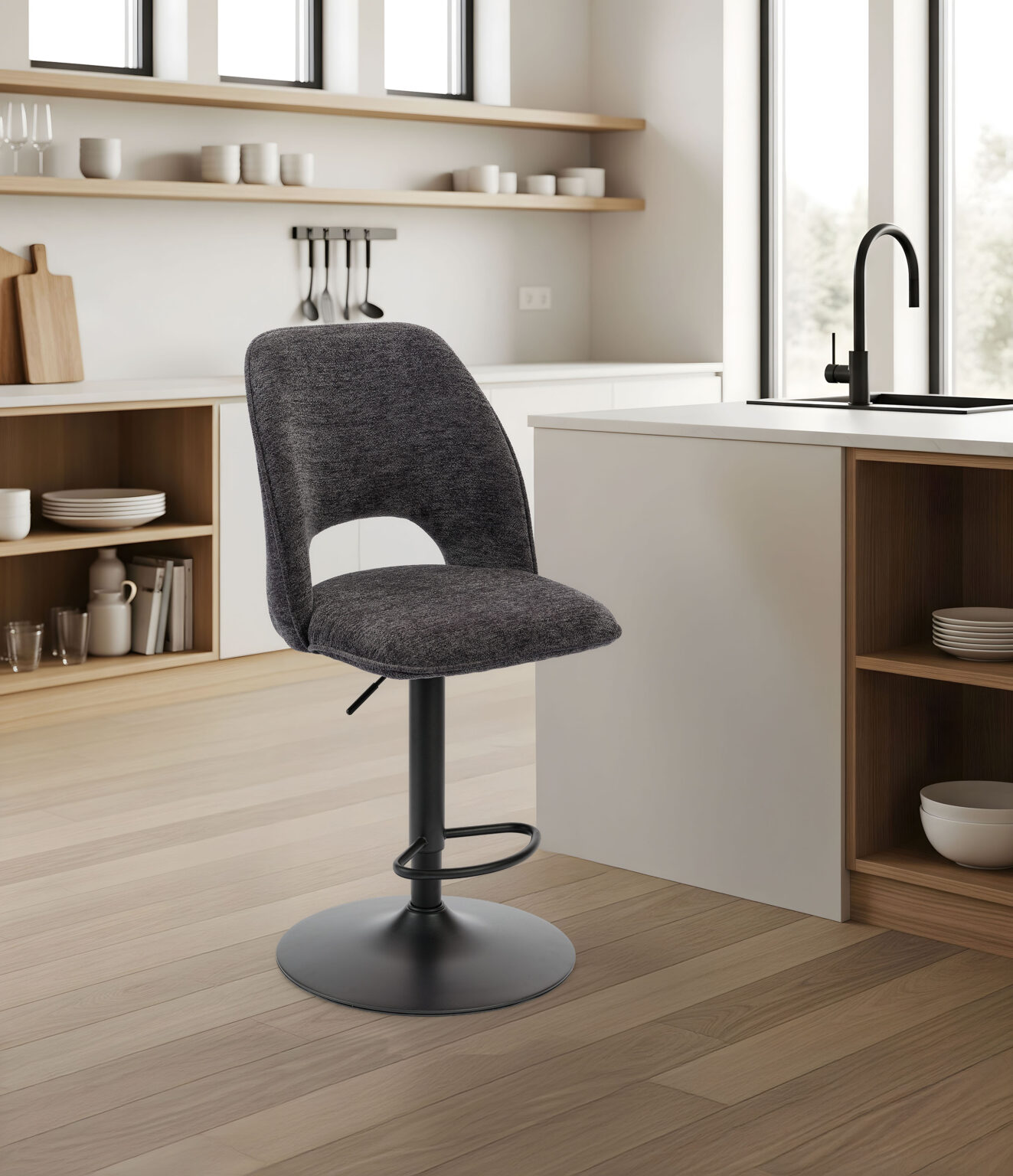 ambiance roxane pied piston gris anthracite avant