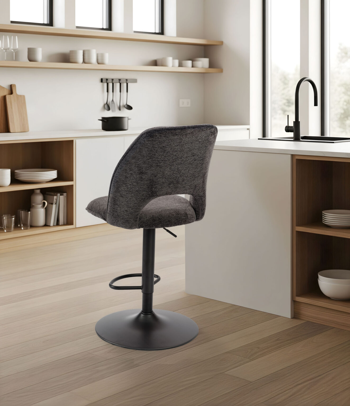 ambiance roxane pied piston gris anthracite arrière