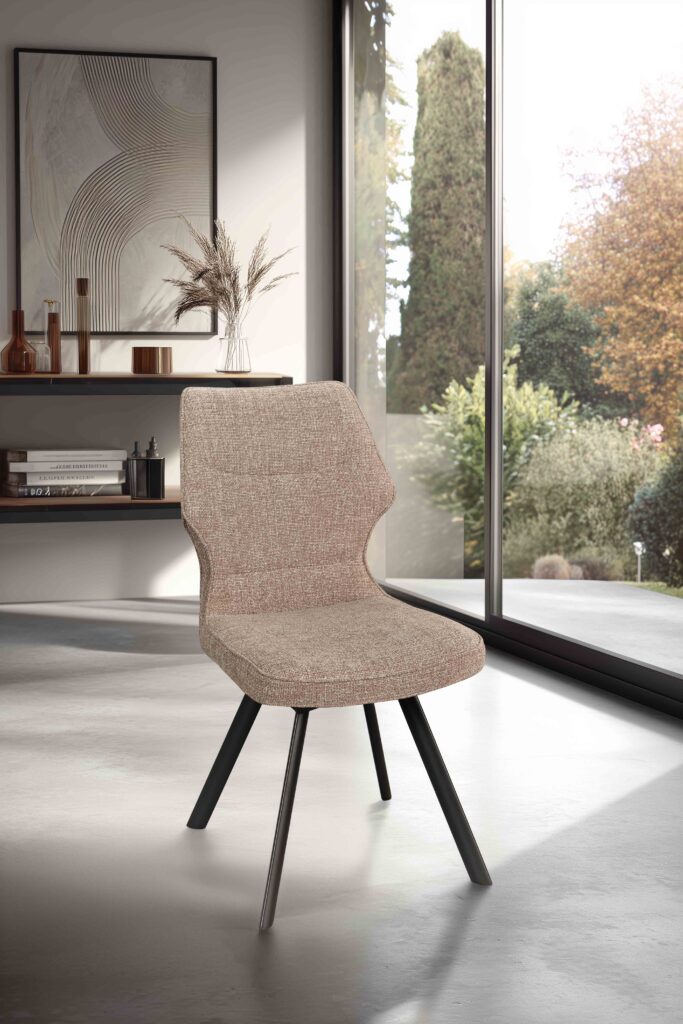 ambiance chaise Juliette pied métal taupe avant - Girardeau