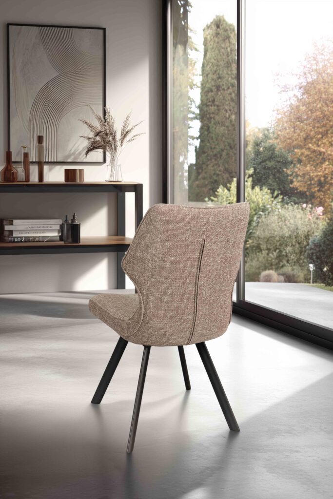 ambiance chaise Juliette pied métal taupe arrière