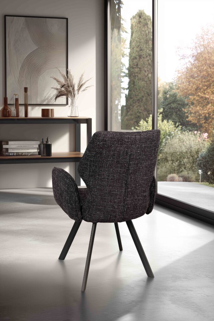 ambiance Chaise Juliette pied métal noir avec accoudoirs arrière - Girardeau