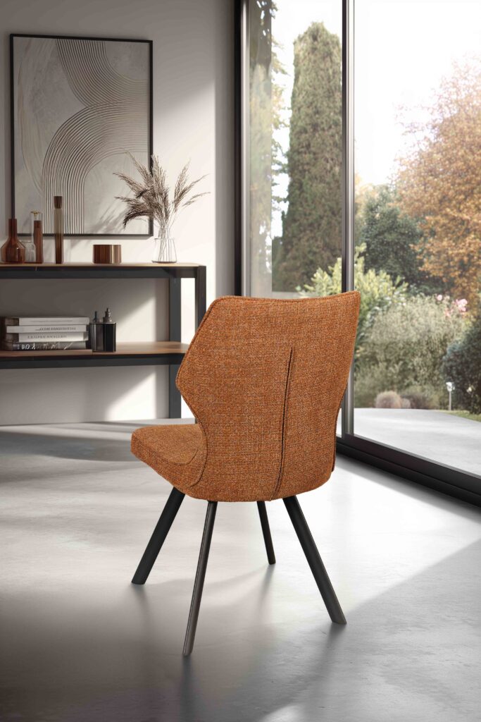 ambiance Chaise Juliette pied métal terracotta arrière - Girardeau