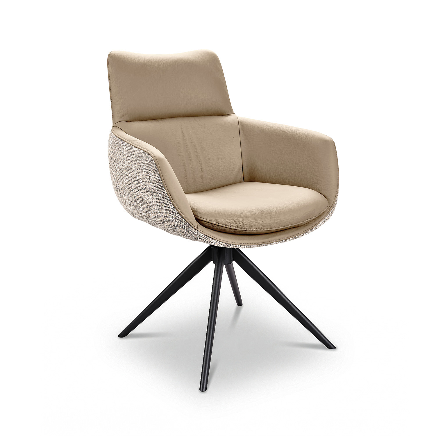 fauteuil eva cuir beige