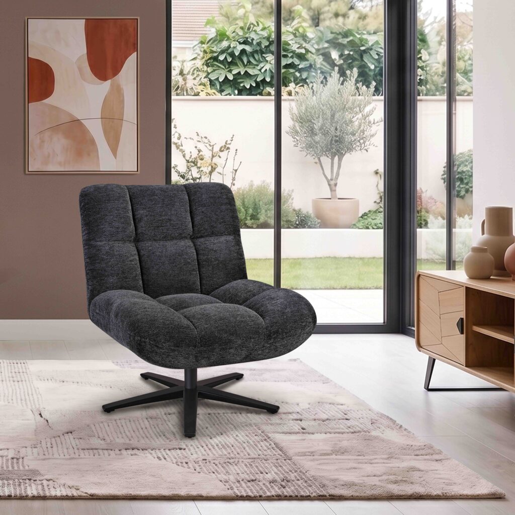 ambiance fauteuil angel'o pied étoile gris anthracite avant