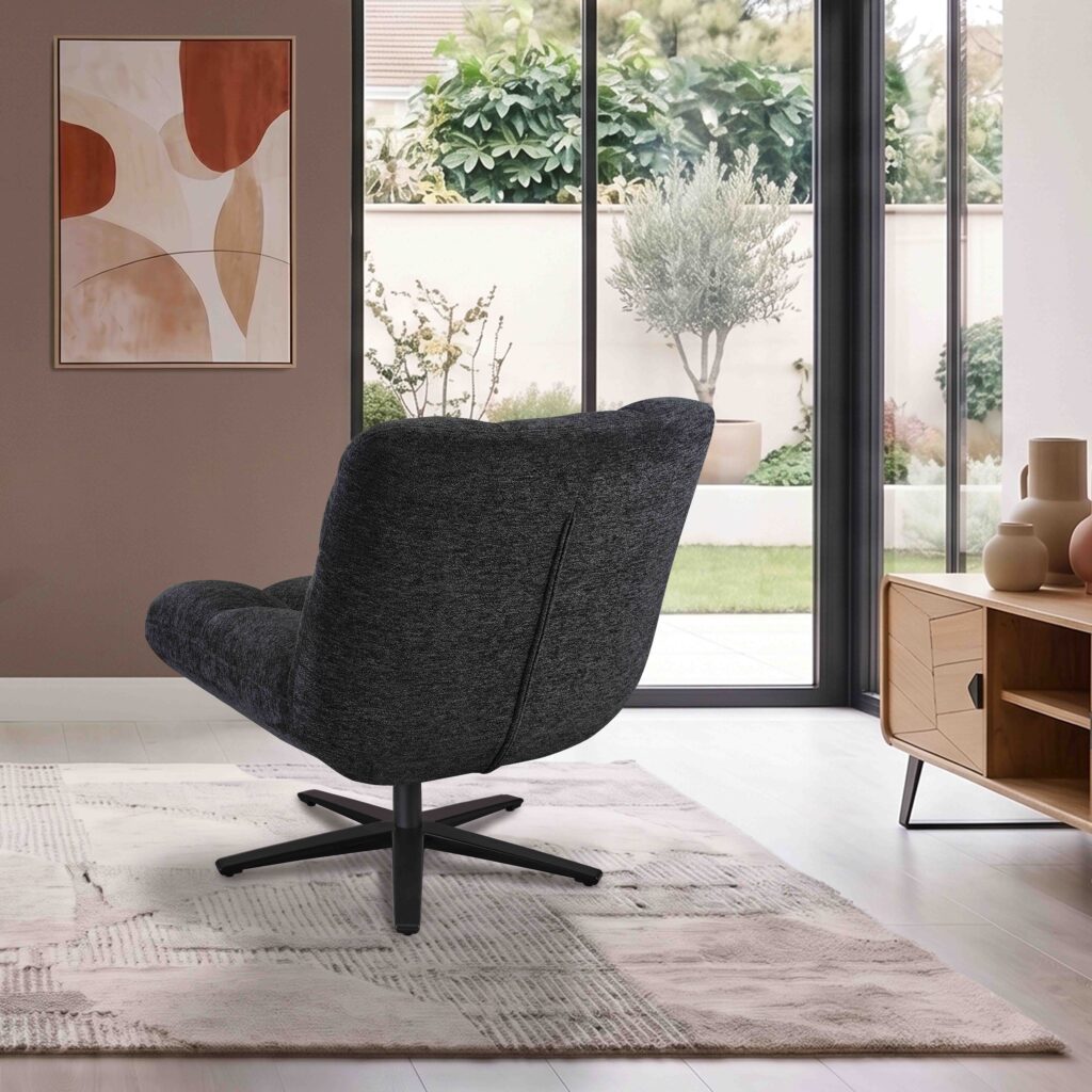 ambiance fauteuil angel'o pied étoile gris anthracite arrière