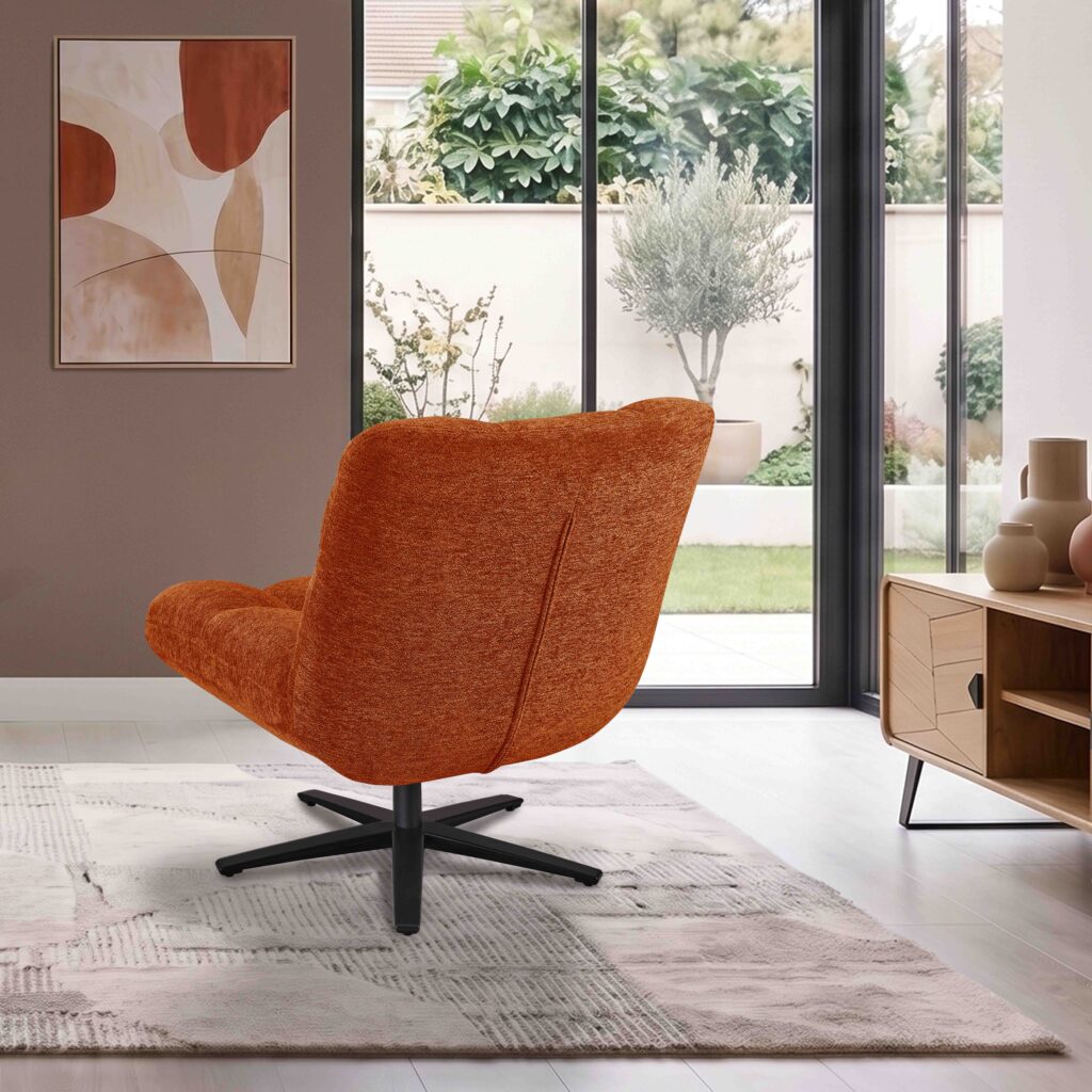 ambiance fauteuil angel'o pied étoile terracotta arrière