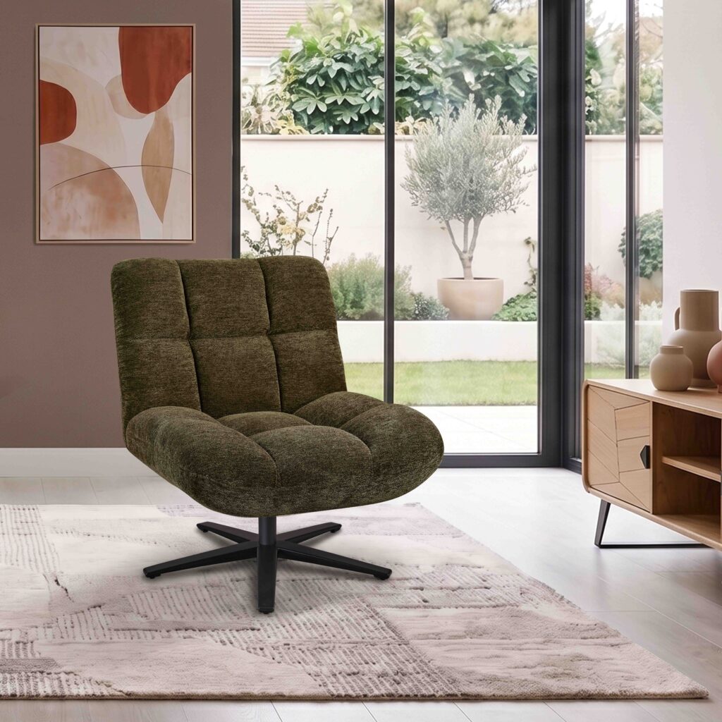 ambiance fauteuil angel'o pied étoile vert avant