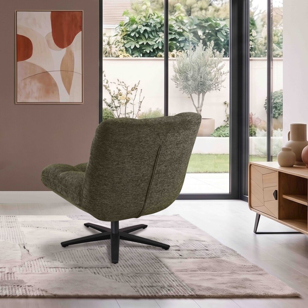 ambiance fauteuil angel'o pied étoile vert arrière