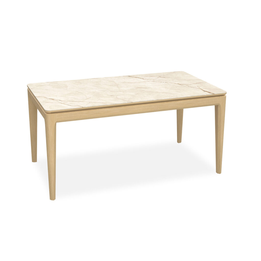Table de Repas - Table de Salle à Manger - 160 beige veiné