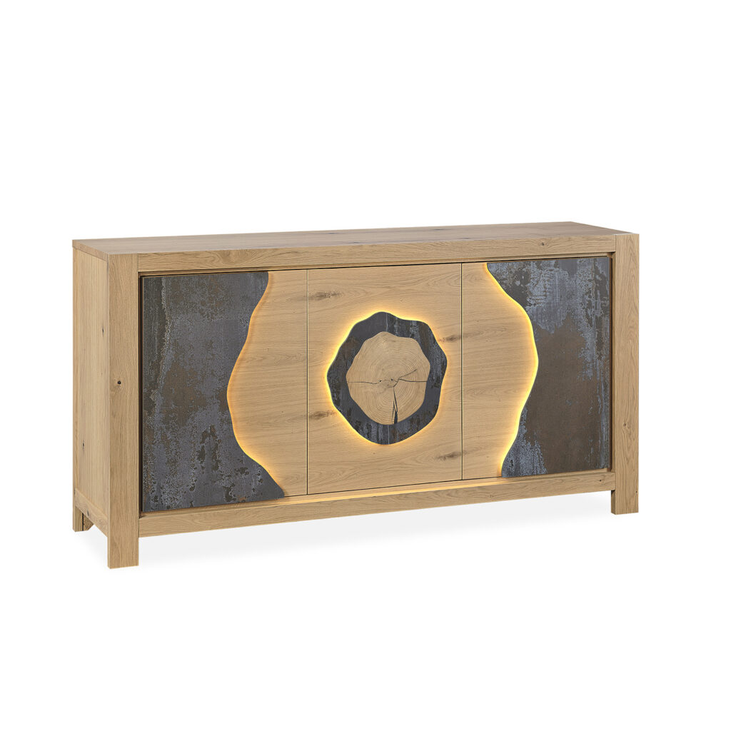 Enfilade 3 portes 1,95m brun panaché Minérale - Girardeau