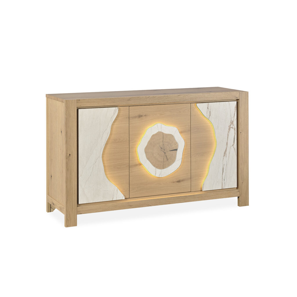 Enfilade 3 portes 1,70m beige veiné Minérale - Girardeau