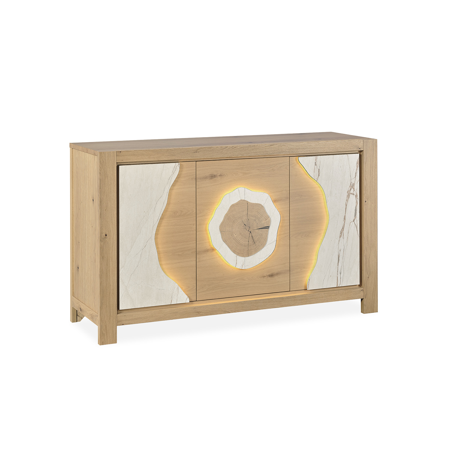 Enfilade 3 portes 1,70m beige veiné Minérale - Girardeau