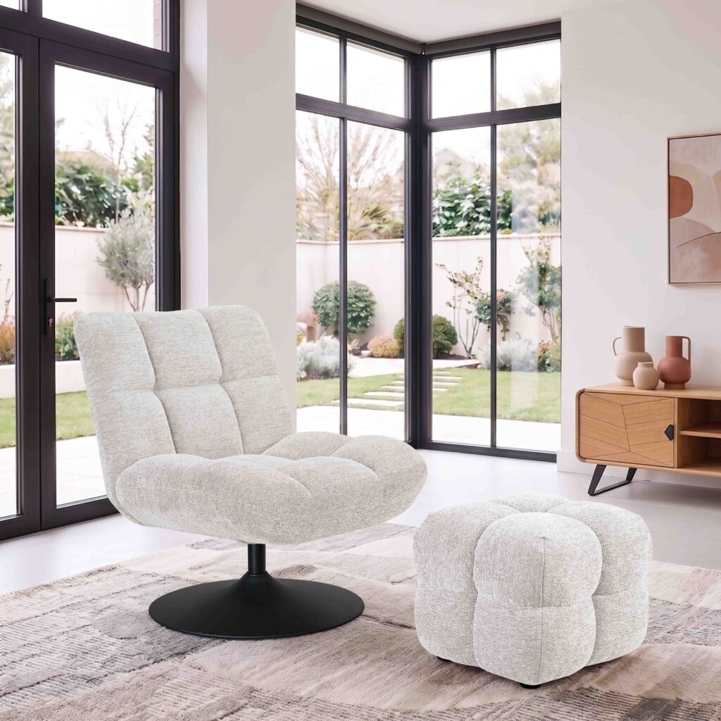 angel'o pied socle blanc + pouf