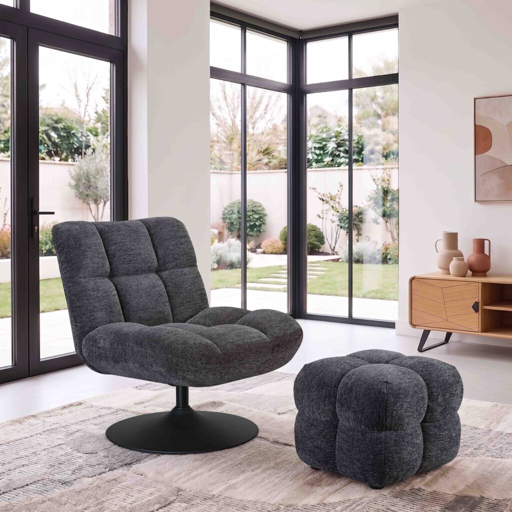 angel'o pied socle gris anthracite + pouf