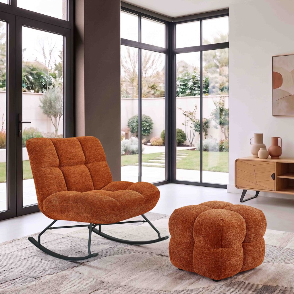 ambiance fauteuil angel'o terracotta + pouf