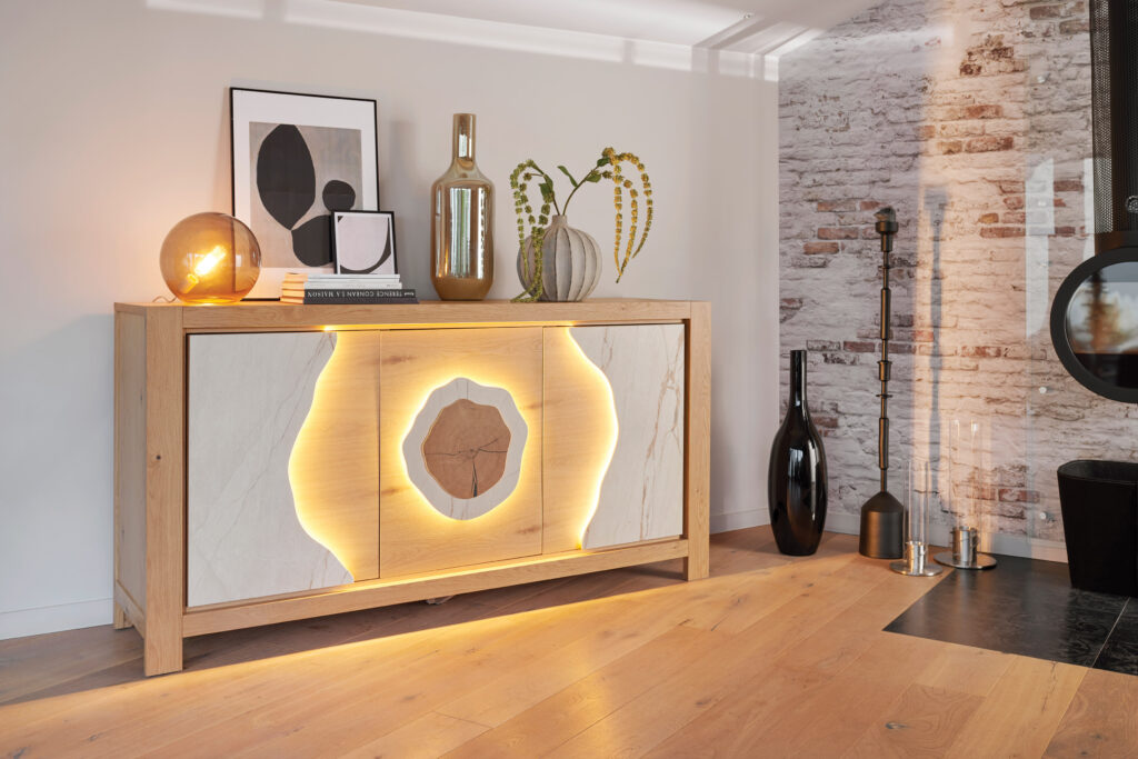 ambiance Enfilade Minérale beige veiné allumé - Girardeau