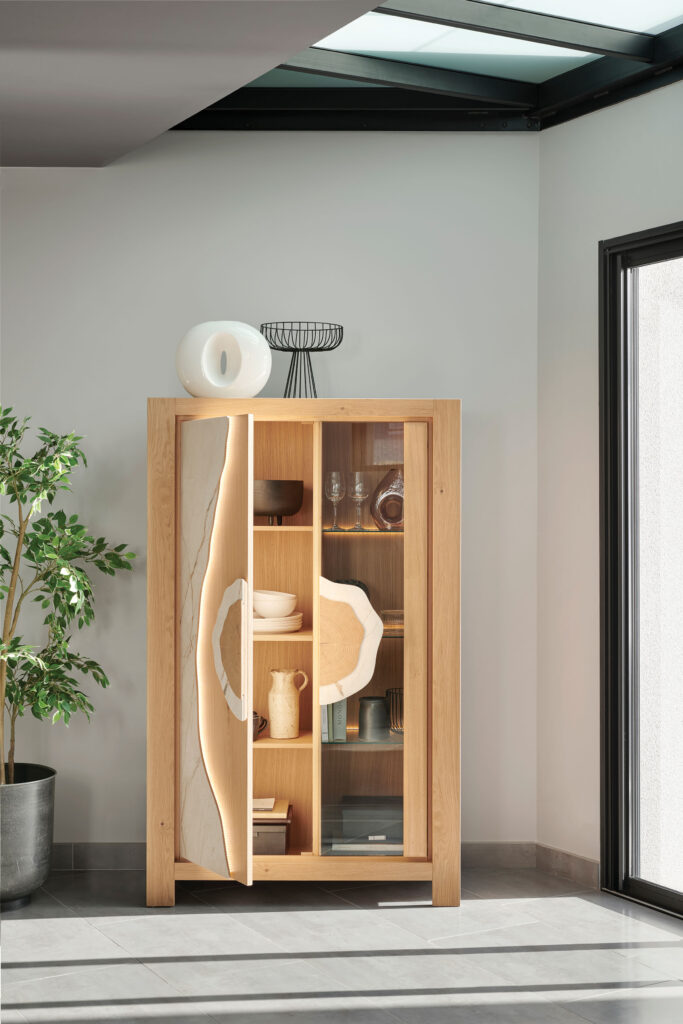 ambiance Vitrine beige veiné Minérale ouverte - Girardeau