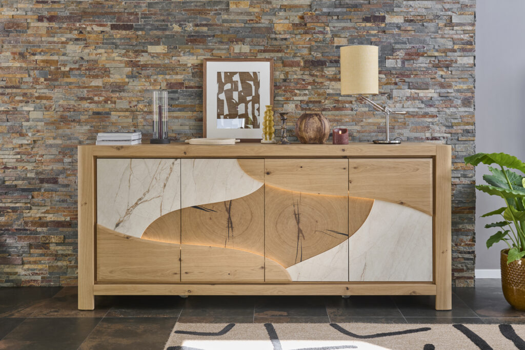 Cayola enfilade 4 portes beige veiné
