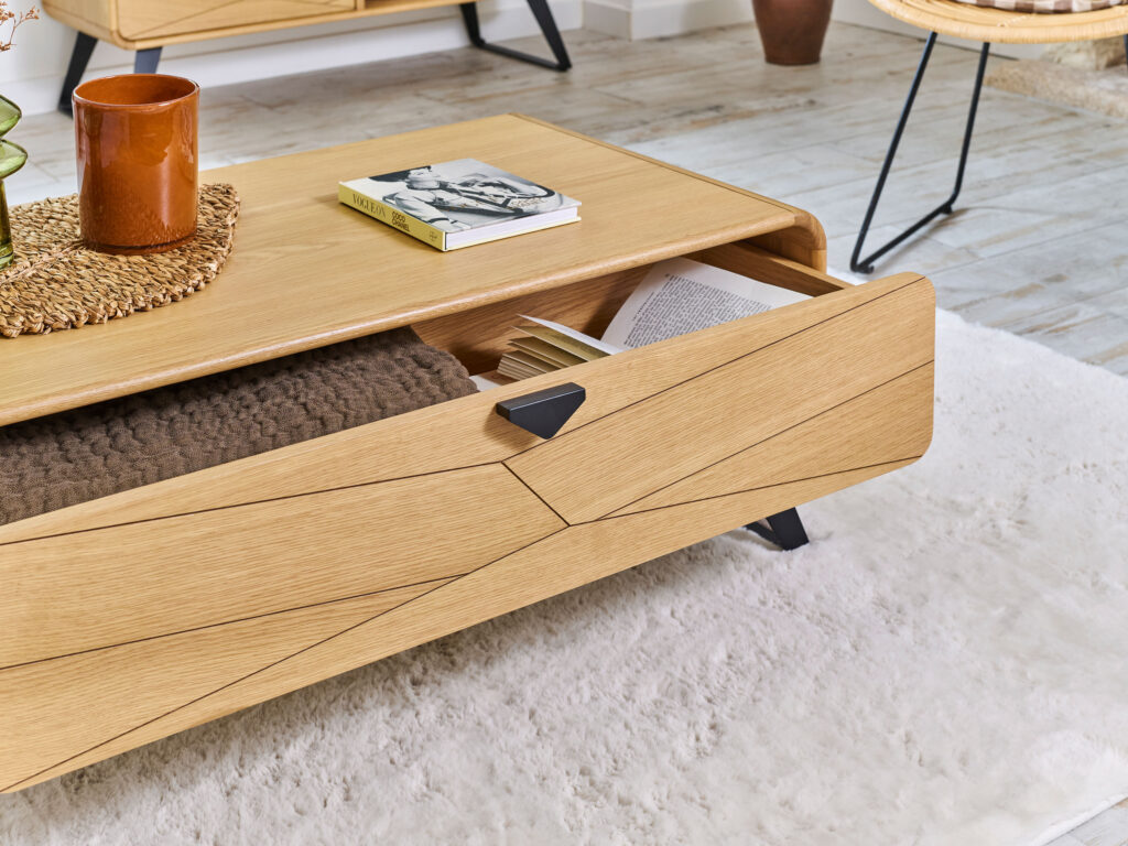 détail tiroir table de salon tokyo