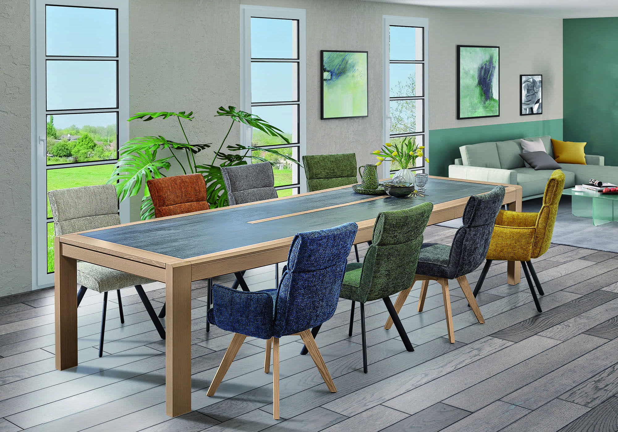 Table tonneau 200cm avec 2 allonges collection FARO
